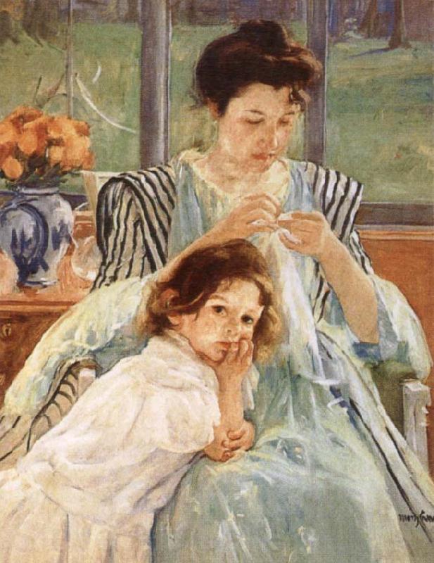 Mary Cassatt Young Mother Sewing Germany oil painting art